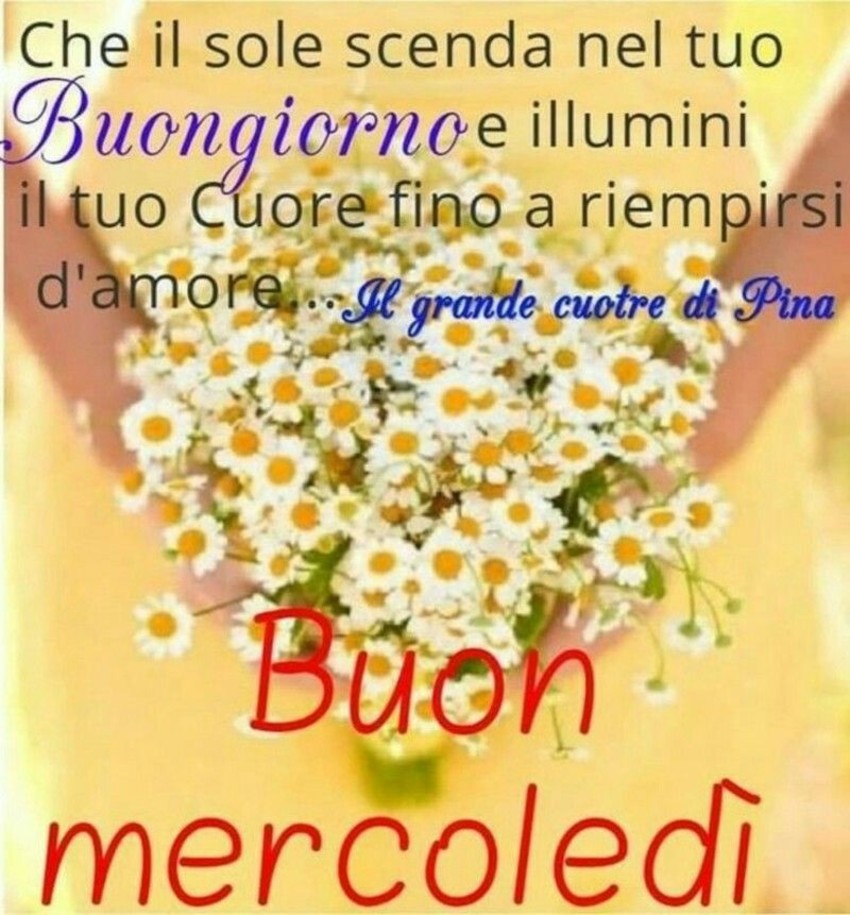 Che il sole scenda nel tuo Buongiorno e illumini il tuo cuore fino a riempirlo d'amore... Buon Mercoledì