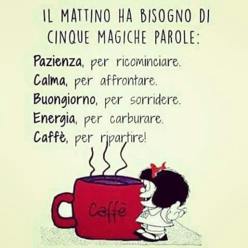 Buongiorno caffè con Mafalda
