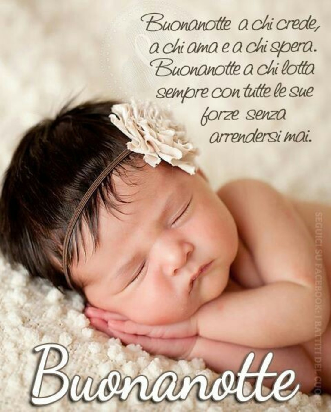 Buonanotte a chi crede, a chi ama e a chi spera. Buonanotte a chi lotta sempre con tutte le sue forze senza arrendersi mai.