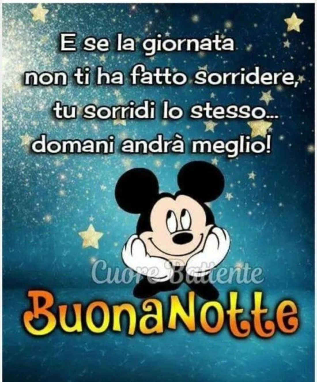 E se la giornata non ti ha fatto sorridere, tu sorridi lo stesso... domani andrà meglio ! Buonanotte