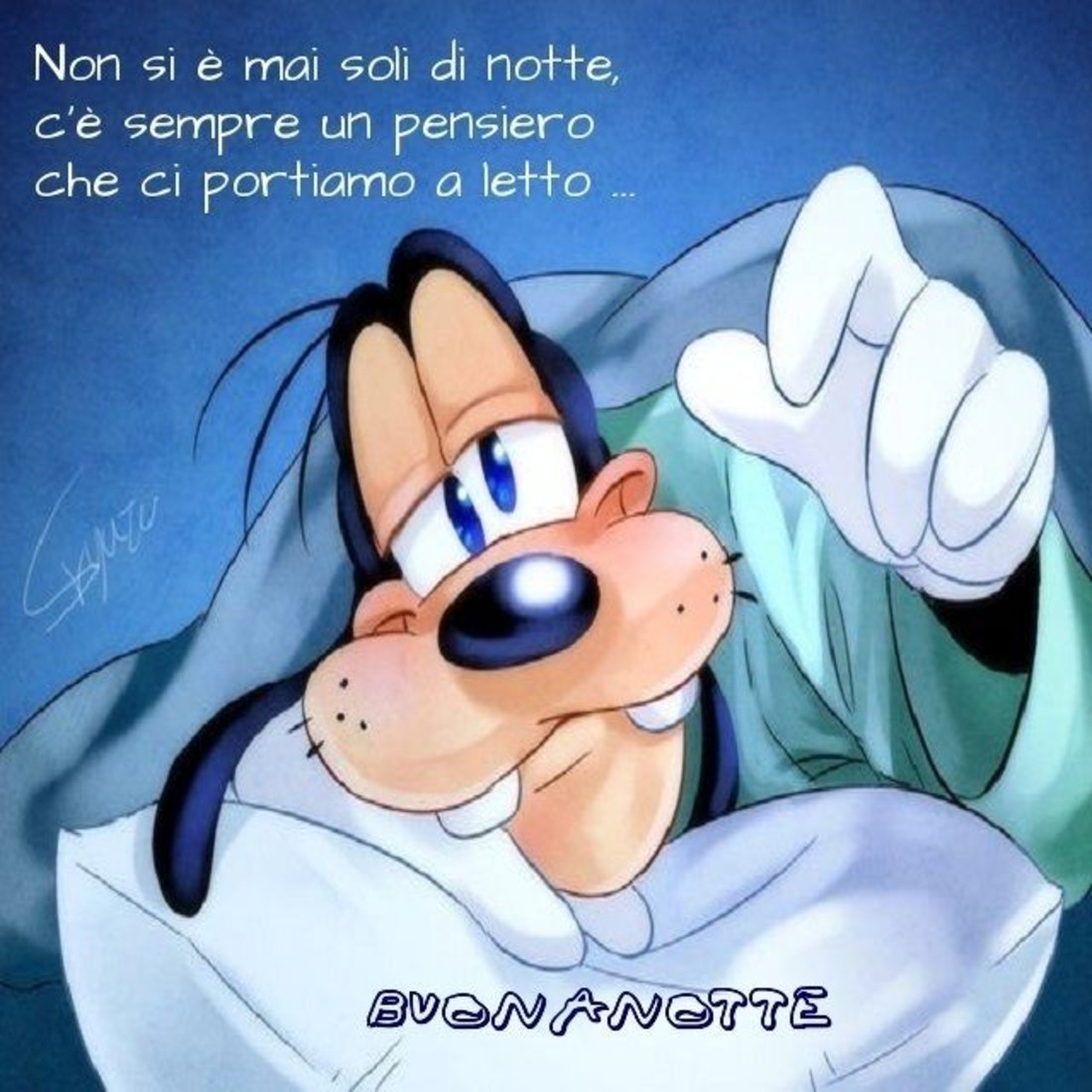 Non si è mai soli di notte, c'è sempre un pensiero che ci portiamo a letto. Buonanotte