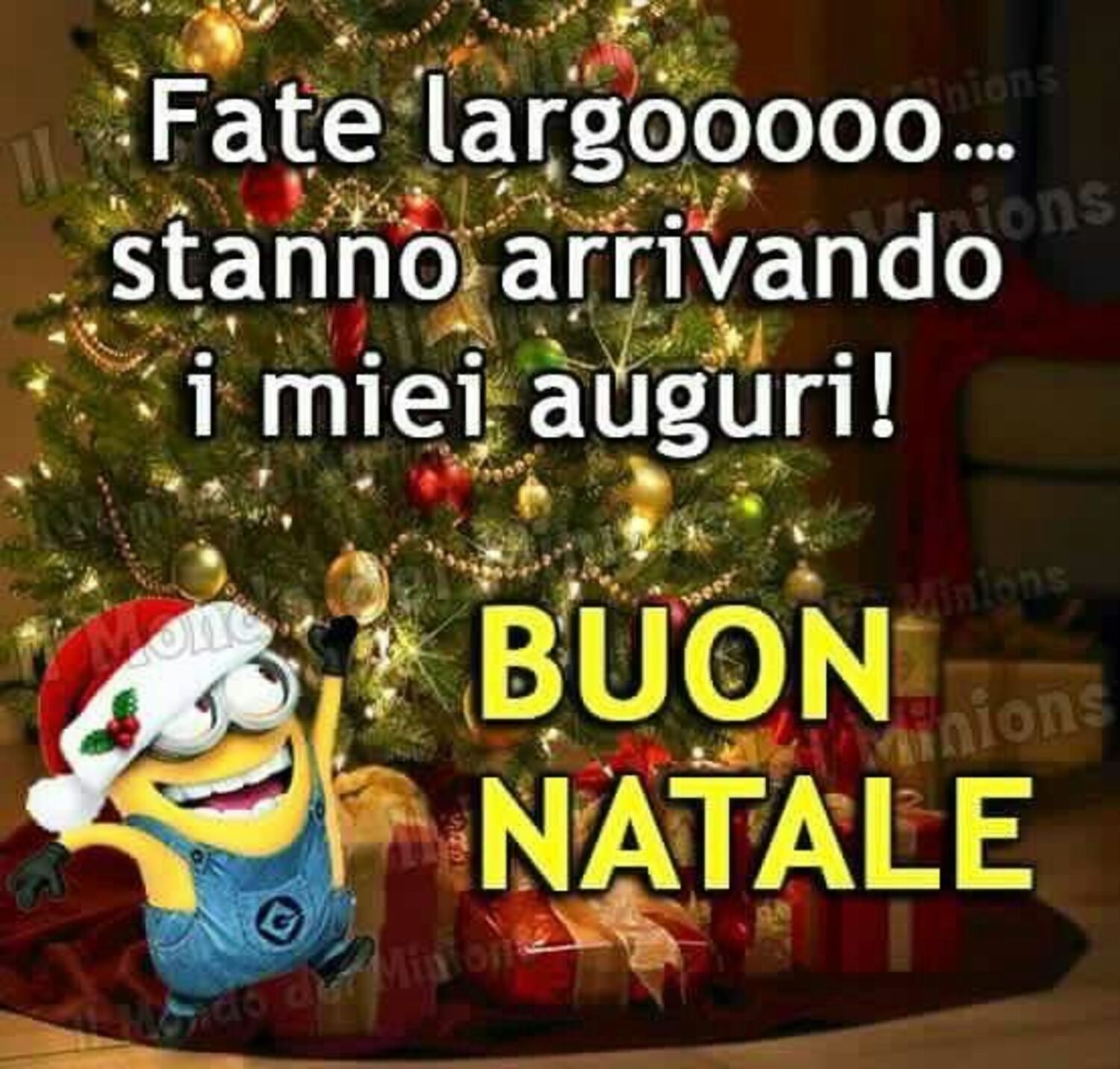 Fate largooo... stanno arrivando i miei auguri! BUON NATALE dai Minions