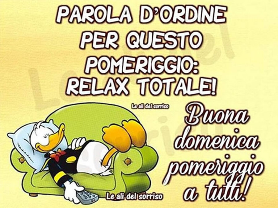 Parola d'ordine per questo pomeriggio: Relax totale! Buona domenica pomeriggio a tutti!