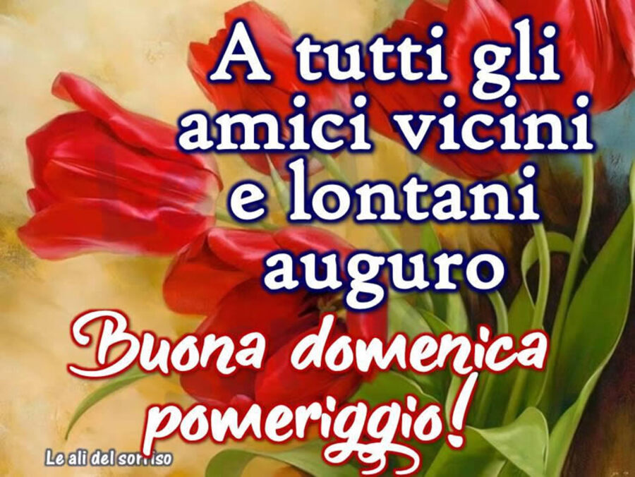 A tutti gli amici vicini e lontani auguro Buona domenica pomeriggio!