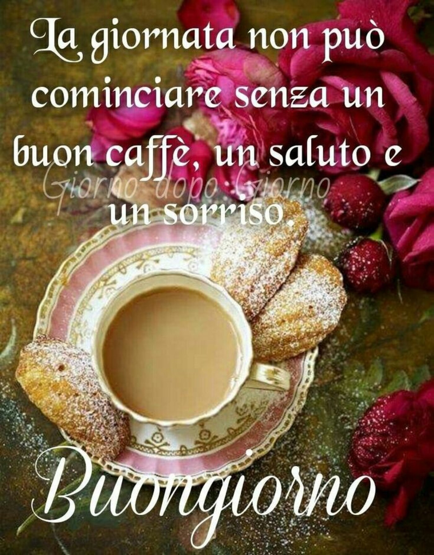 La giornata non può iniziare senza un buon caffè, un saluto e un sorriso. Buongiorno