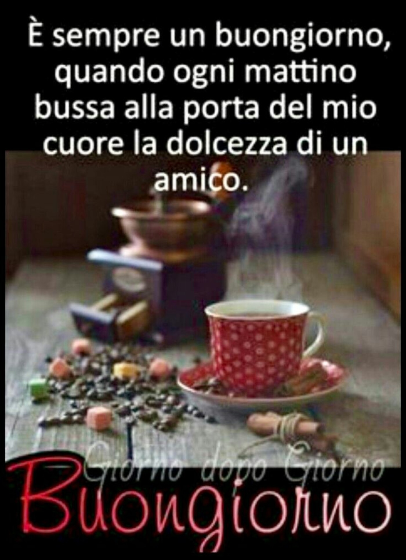 E' sempre un Buongiorno quando ogni mattino, bussa alla porta del mio cuore la dolcezza di un amico, Buongiorno