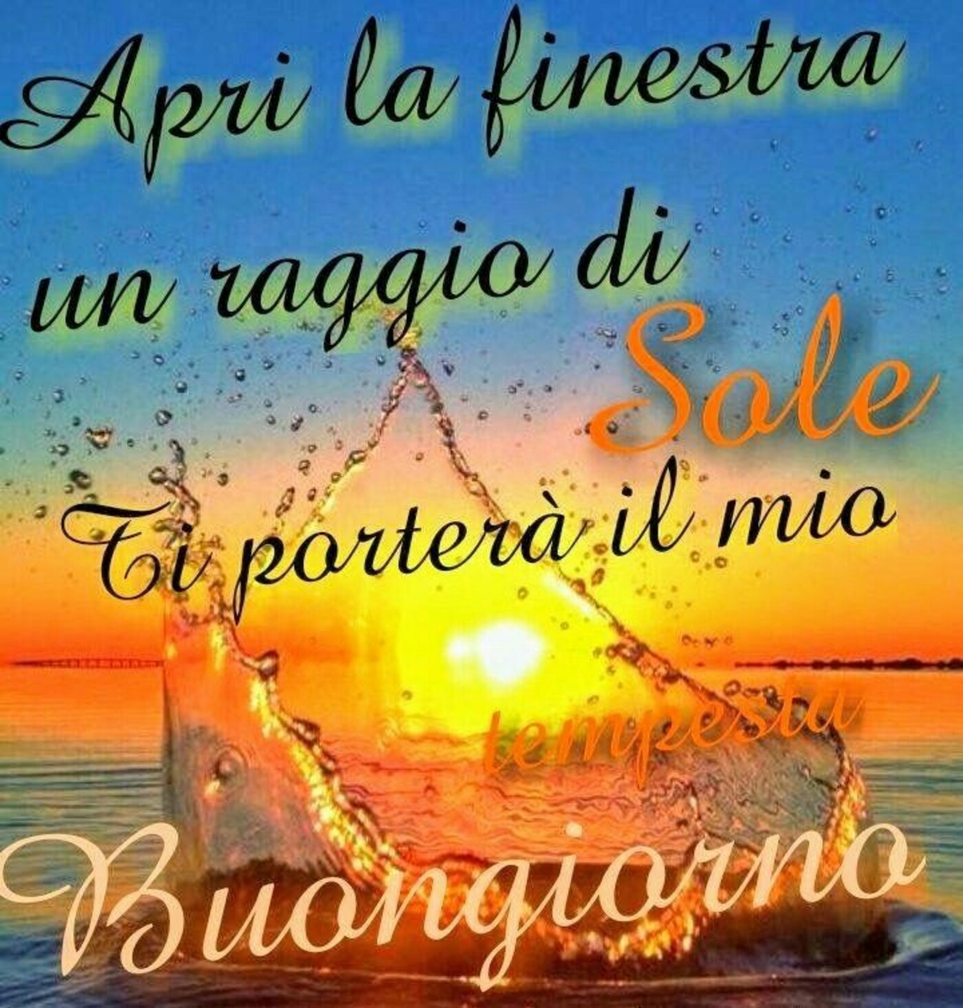 Apri la finestra, un raggio di sole ti porterà il mio Buongiorno