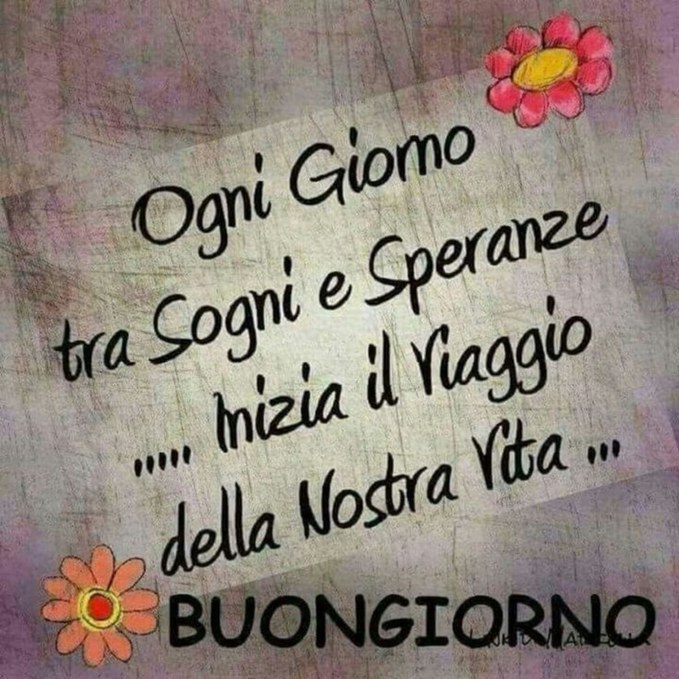 Ogni giorno, tra sogni e speranze... inizia il viaggio della nostra vita... BUONGIORNO