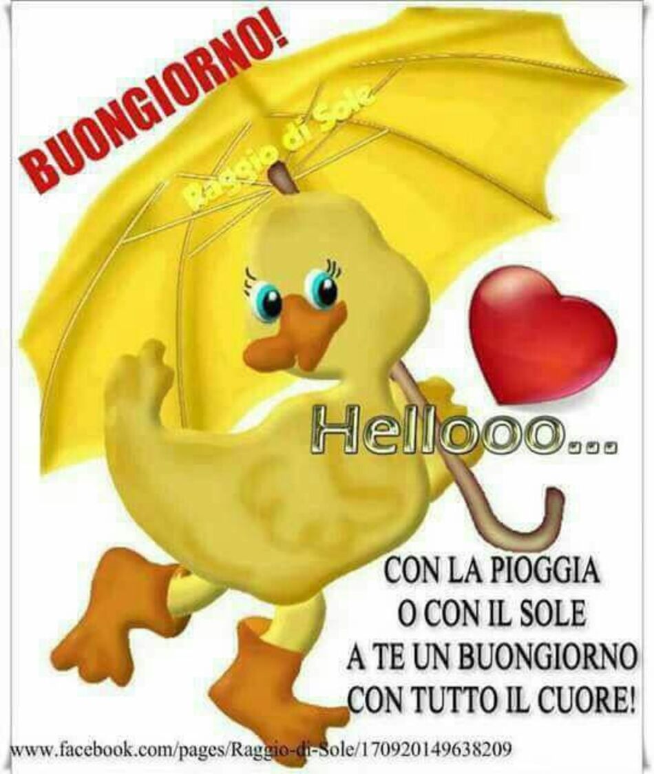 BUONGIORNO! Con la pioggia o con il sole a te un Buongiorno con tutto il cuore!