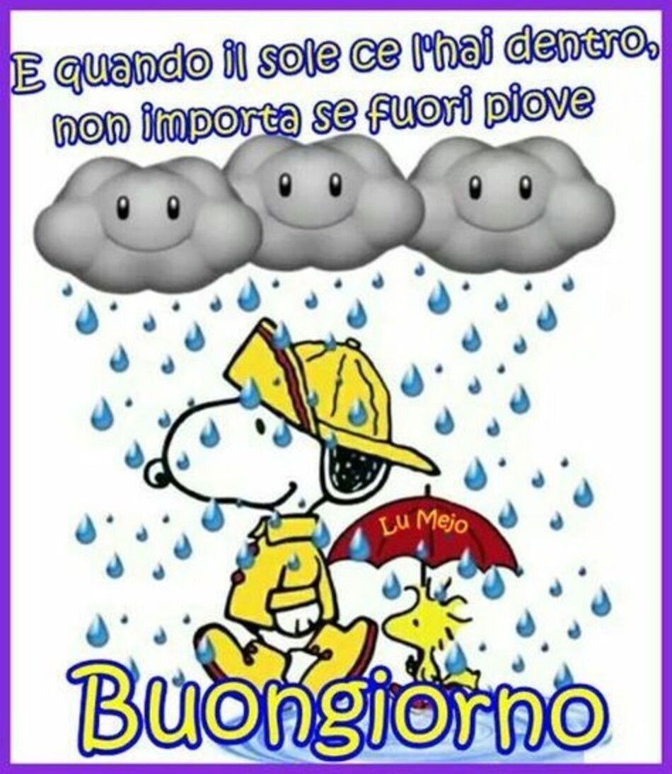 Snoopy Buongiorno con la pioggia