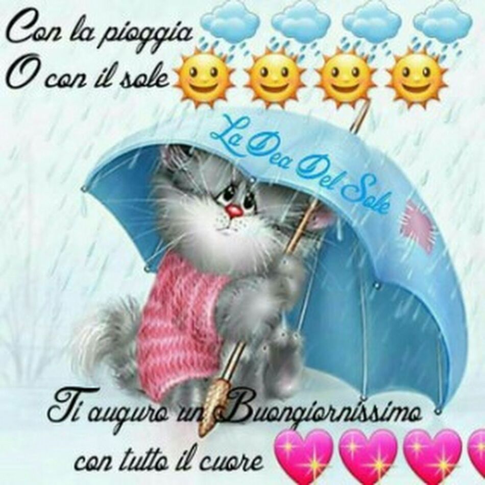 Con la pioggia o con il sole... ti auguro un Buongiornissimo con tutto il cuore