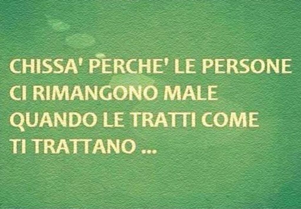 Chissà perchè le persone ci rimangono male, quando le tratti come ti trattano...