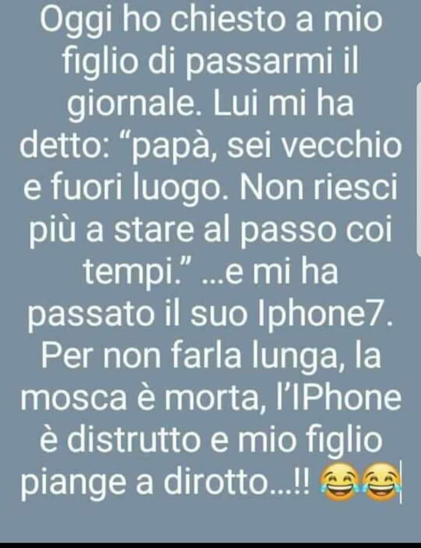 "Oggi ho chiesto a mio figlio di passarmi il giornale....." vignette da ridere