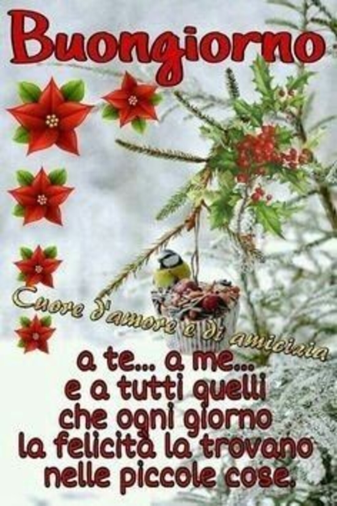 Buongiorno a te e a me e a tutti quelli che ogni giorno la felicità la trovano nelle piccole cose.