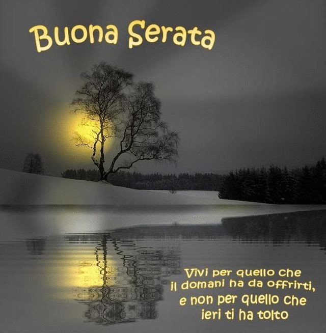 "Vivi per quello che il domani ha da offrirti e non per quello ce ieri ti ha tolto. Buona Serata"