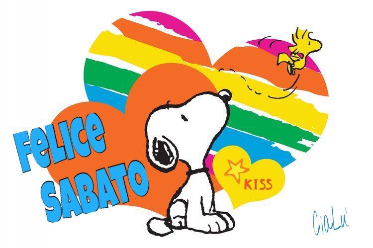 Buon Sabato arcobaleno da Snoopy