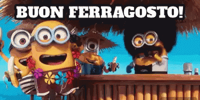 GIF animate Minions - "Buon Ferragosto!"