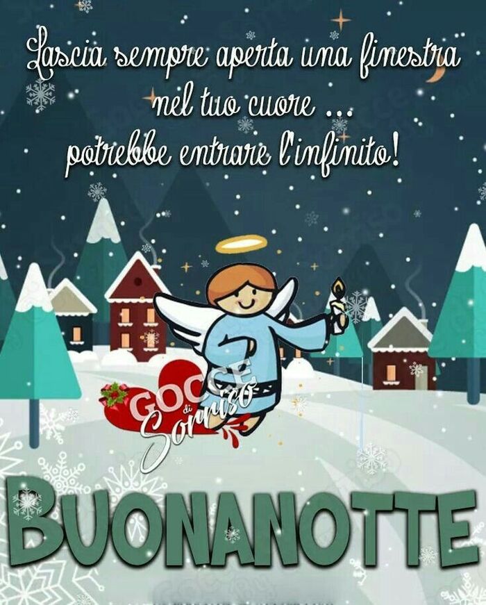 "Lascia sempre aperta una finestra nel tuo Cuore... potrebbe entrare l'infinito! BUONANOTTE"